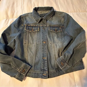 NEW! Women's Frye Denim Studded Jean Jacket Large